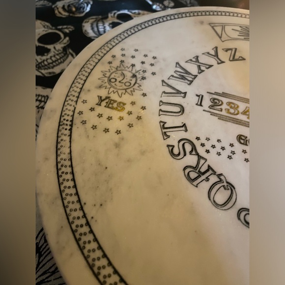 EUC Gothic Ouija Spirit Board Marble Cake/Dessert/Cheese Footed Serving Platter - Picture 5 of 11